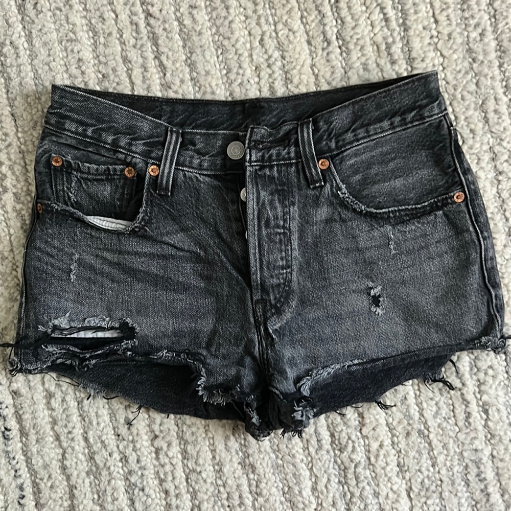 Levi’s 501 distressed denim shorts